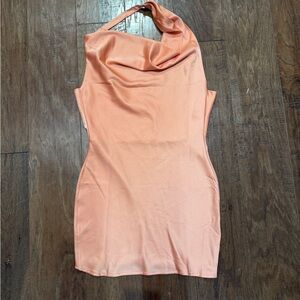 NWOT Silky Halter Dress with Low Back